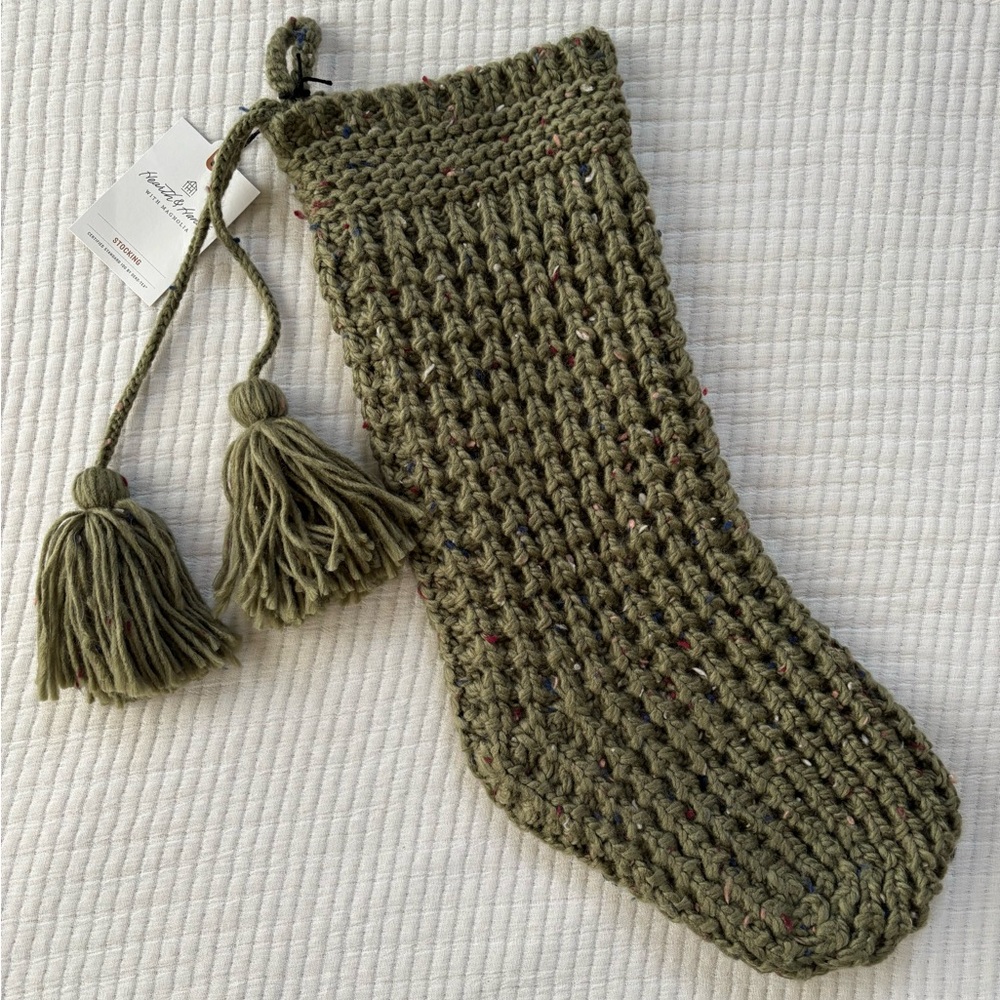 Hearth & Hand with Magnolia Confetti Fleck Waffle Knit Christmas Stocking NWT